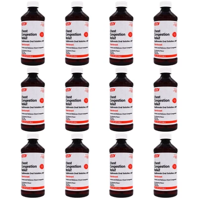 Guaifenesina líquida para aliviar la congestión en el pecho de rugby 100 mg -16 fl oz (7-2027) 12 paquetes Foto 1 de 4
