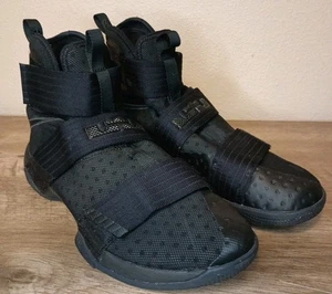 Rare 2016 Nike Mens 11 Lebron James Soldier Triple Black Space Shoes 844374-001 - Picture 1 of 19