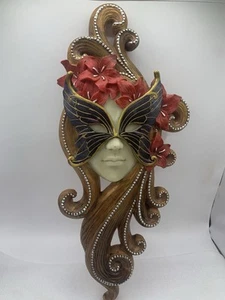 Toscano Masquerade Carnivale Countess Alessandria Mask Wall Sculpture 14” YR - Picture 1 of 6