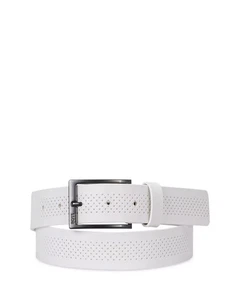 BOSS Cintura uomo pelle pary-perf dettagli traforati 95/36 chiusura fibbia bianca - Foto 1 di 13
