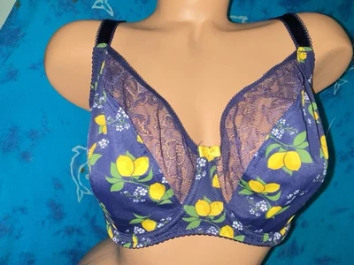 Curvy Kate Navy Blue Lace Lemonade Lemon Balcony Full Figure Underwire Bra 32L - Image 1 of 4