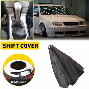 Racing New Bride Shift knob Shifter Boot Cover MT/AT Red Stitches Hyper Fabric - Picture 1 of 15