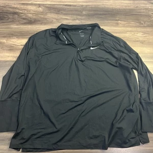 Nike Dri Fit 1/4 Zip Solid Black Long Sleeve Pullover Jacket 3XL - Picture 1 of 8