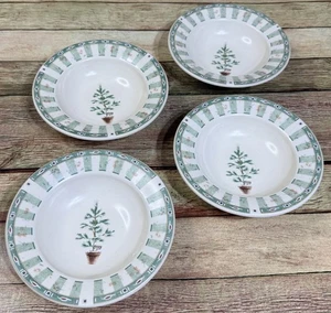 Pfaltzgraff Naturewood Christmas Tree Holiday 6" Side Bowls Set of 4 USA MINT - Picture 1 of 8