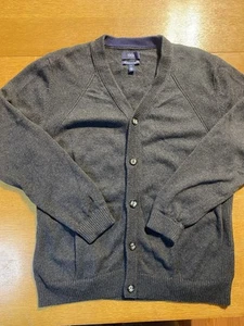 1901 Pullover Herren Strickjacke Pulli Knopfleiste anthrazit grau L Baumwolle Kaschmir - Bild 1 von 9