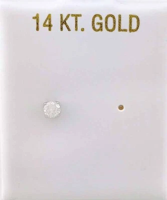 PENDIENTE DIAMANTE ORIGINAL 0,15 Cts *Único* ORO BLANCO 14k - Nuevo Con Etiqueta Foto 1 de 3