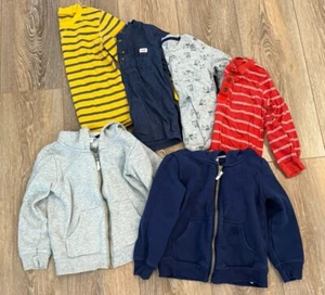 Simple Joys By Carter Boys Lot Size 4T Zip Up Hoodie Long Sleeve Shirts Lot Of 6 - Picture 1 of 4
