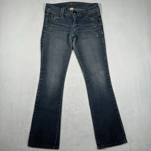 Candies Jeans Bootcut Blue Medium Wash Embroidered Hearts Cotton Polyester Sz 5 - Picture 1 of 16