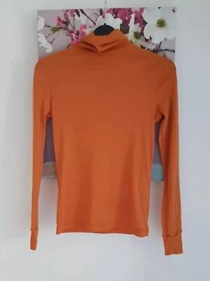 Vintage 1960's Orange Turtleneck Top, UK Size S/M - Image 1 of 4