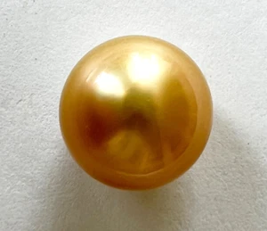 AUSTRALIAN SOUTH SEA GOLD 12.4mm!  PEARL 100% UNTREATED UNDRILLED+CERT AVAILABLE - Picture 1 of 1