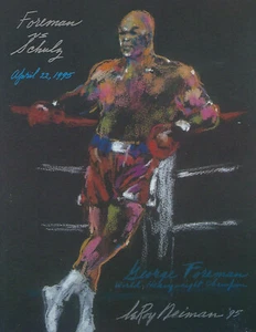 April 22 1995 Official Program George Foreman vs Axel Schulz LeRoy Neiman Cover - Picture 1 of 1