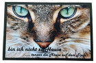große Fußmatte 75x50 cm rutschfest mit Katze und Spruch F001