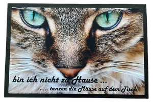 große Fußmatte 75x50 cm rutschfest mit Katze und Spruch F001 - Bild 1 von 1