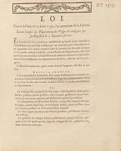 REPUBBLICA FRANCESE LEGGE 1792 Danton Ministro della Giustizia - Foto 1 di 4