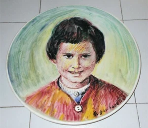 Piatto dipinto Ceramica GIUSEPPE GAMBARETTO 1976 - 44 cm Albisola PEZZO UNICO - Picture 1 of 3