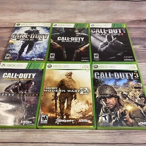 Lot of 6 Call of Duty XBOX 360 Games Black Ops 1 and 2, Advanced Warfare, + - Picture 1 of 7