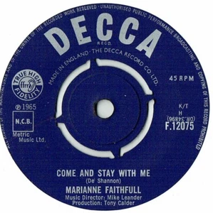 Marianne Faithfull - Come And Stay With Me F.12075 VG+ Hear It! - Picture 1 of 2