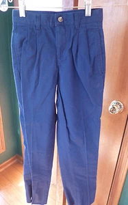 Girl's LANDS END Navy Blue Khakis NWOT Unhemmed Size 7 - Picture 1 of 4