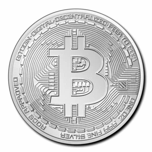 Bitcoin 2020 1 oz .999 Silver Coin Republic of Chad Crypto Series BTC - Imagen 1 de 2