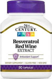 21st Century Resveratrol Red Wine Extract Capsules 90 Count -Expiration 04-2026 - Picture 1 of 1