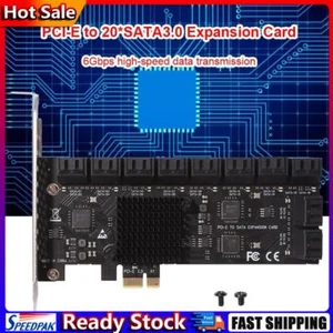 SA3120J PCIE Adapter 20 Port 6Gbps PCI-Express X1 SATA3.0 Riser Expansion Card H - Bild 1 von 8
