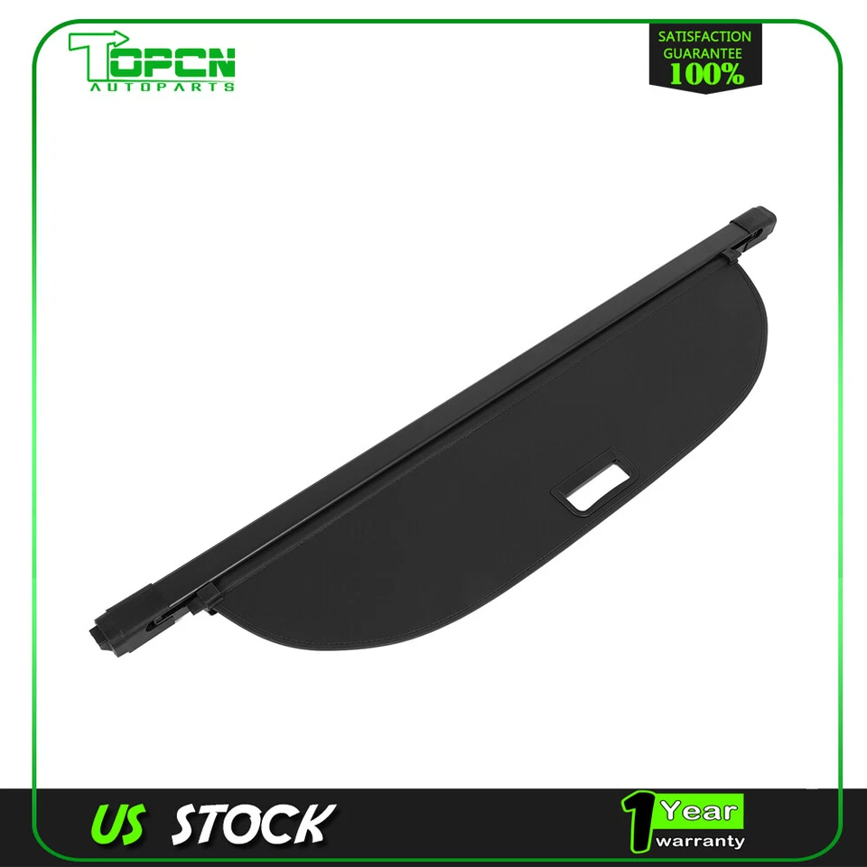 Black Rear Cargo Security Trunk Cover Fits Nissan Rogue 2021 2022-2024 S SL SV - Изображение 1 из 4