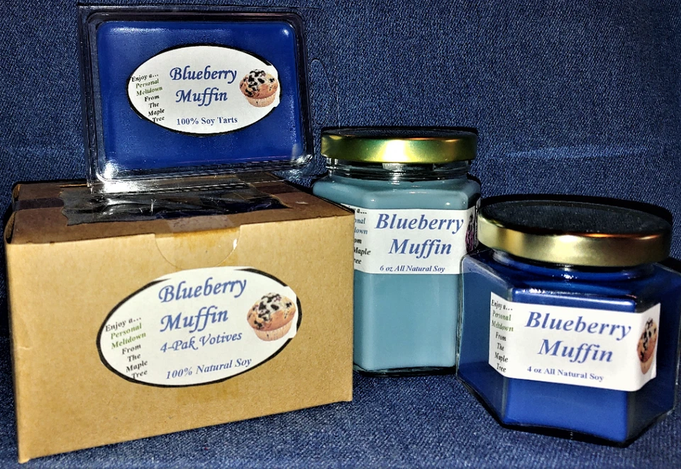 *NEW* Hand Poured Bakery Scents Soy Candles, Tarts & Votives - Blueberry Muffin - Image 1 of 1