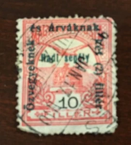 1915 Turul Over Crown Of Saint Steven King Franz Joseph Overprint Surchared 10F - Picture 1 of 2