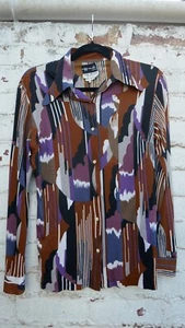 Camicia psichedelica Hamells London Vintage anni '60 UK 8/10 Made In Italy - Foto 1 di 9