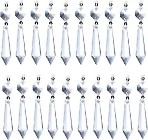 20 Pezzi Lampadario Ghiaccio Cristallo Prismi Ricambio per Decorazione Lampada - Foto 1 di 2