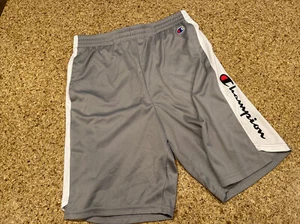 Champion Boy's Size XL Gray w/White Elastic Waist Basketball Shorts Hardly Worn - Picture 1 of 3