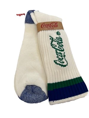 VTG Socks NOS 1980's Marshalls Coca Cola BlueGreen Coke Crew USA 90s Bulk Orlon - Image 1 of 4