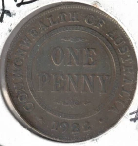 Moneda de centavo circulada Australia 1922 KGV y denominación dentro del círculo! #3 - Imagen 1 de 2