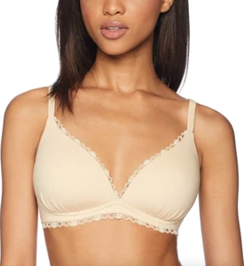 Cosabella Beige Soft Cotton Wireless Spacer Bralette Women's Size 36D L70136 - Picture 1 of 2