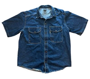90s Vintage Karl Kani Big Pocket Denim Metal Plate Shirt Oversized XL USA Made - Bild 1 von 9