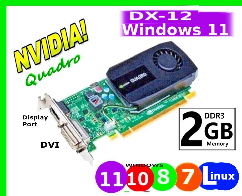 2GB✔️Windows 11✔️DVI DP PCI-E 16x Video Card✔️LOW PROFILE✔️DELL Optiplex 320-990 - Image 1 of 4