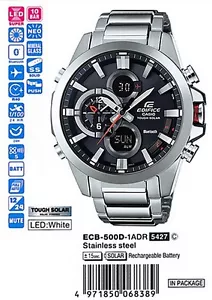 Casio ECB-500D-1AJF EDIFICE NEW! Bluetooth Watch iPhone Galaxy JP ECB-500D-1A - Foto 1 di 2