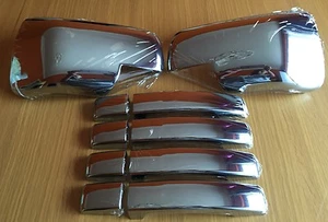 CHROME FULL WING MIRROR COVERS DOOR HANDLE SET FITS RANGE ROVER SPORT 2005-2009 - Picture 1 of 2