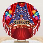Round Red Backdrop Circus Carnival Background Baby Shower Birthday Party Photo