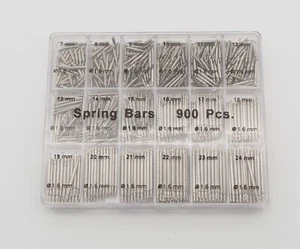 Watch Spring Bar Assortment 900 Piece Stainless Steel 1.6 mm Diameter 7 to 24 mm - Picture 1 of 1