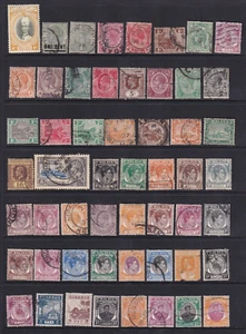 STRAITS SETTLEMENTS, MALAYA 1901-1955 COLLECTION OF 68 STAMPS USED MH - Picture 1 of 2