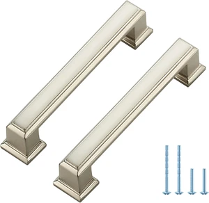 Ravinte Hardware 10 Pack Brushed Nickel Cabinet Pulls, 3-3/4 Inch (96Mm) Hole Ce - Picture 1 of 12