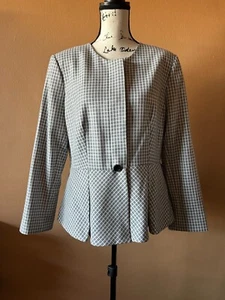 Neu mit Etikett Donna Karan Burnt Sunset karierter Anzug Blazer Jacke Größe 14 - Bild 1 von 6