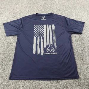 Realtree Shirt Mens XL Blue Flag Graphic Performance Hunting Fishing Outdoor - Picture 1 of 9