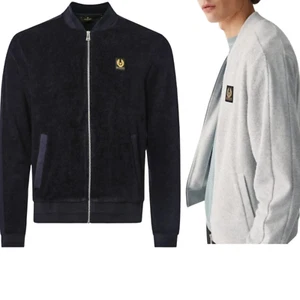 Mens Belstaff Designer Crew Neck Zip Up Sweatshirt Jacket Phoenix Patch Logo - Picture 1 of 19
