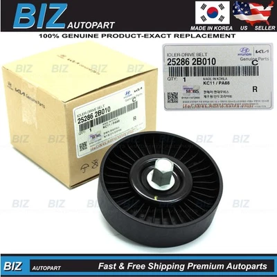 Genuine Drive Belt Idler Pulley for 2012-23 Hyundai 2010-24 Kia 1.6L 25286-2B010 - Image 1 of 4