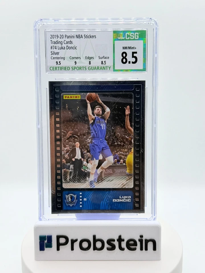 2019-20 Panini NBA Stickers #74 Luka Doncic Mavericks Silver CSG 8.5 NM-MINT+ - Image 1 of 2