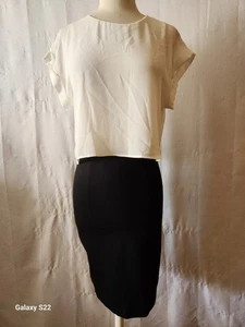 H&M Damen schwarz-weißes Kurzarmkleid Größe 4 - Bild 1 von 17