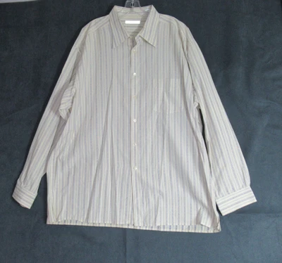 Vintage Martin Gordon Shirt Mens XXL Beige Striped Button Up Retro Preppy 90s - Image 1 of 4
