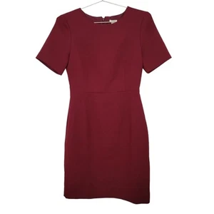 J Crew Pique Ponte Knit Sheath Dress Maroon Burgundy Size 6 (S) Career Elegance - Picture 1 of 8